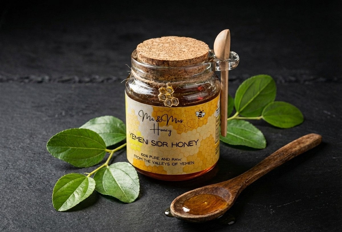 Premium Yemeni Sidr Honey with Sidr leaves